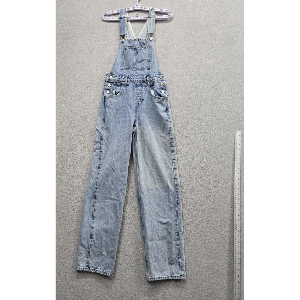 Good American Women Overalls 00 / 24 Light Blue Denim 90s Utility Loop Jumpsuit